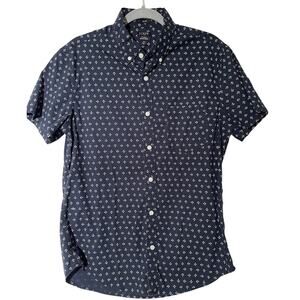 J Crew Anchor Print Short Sleeve Men’s Button Up Shirt Size Medium
